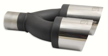 Двойной глушитель торцевой круглый 2x 90 мм ЛЕВЫЙ