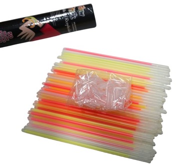 ŚWIECĄCE FLUORESCENCYJNE LED PATYCZKI PAŁKI 50SZT ŚWIATŁO PATYKI RURKI GRA