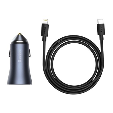 АВТОМОБИЛЬНОЕ ЗАРЯДНОЕ УСТРОЙСТВО BASEUS USB + USB-C 40 Вт + кабель Lightning для iPhone 1 м