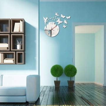 3D Stereo Wall Clock Mirror Sticker DIY Fashi