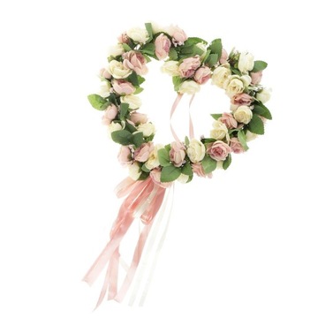Heart Shape Artificial Flower Wreath Home Pink