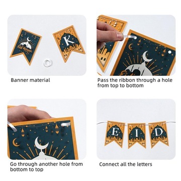 Набор украшений для вечеринки Рамадан Мубарак Мусульманское украшение для вечеринки Рамадан синего цвета