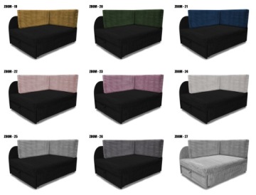 Раскладная угловая детская кровать + контейнер для постельных принадлежностей KUBUŚ