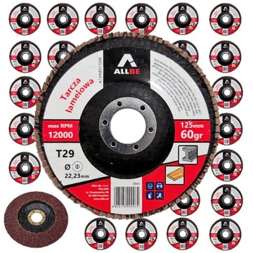 100X TARCZA DO SZLIFOWANIA METALU DREWNA 125 LISTKOWA LAMELKA P60 125MM