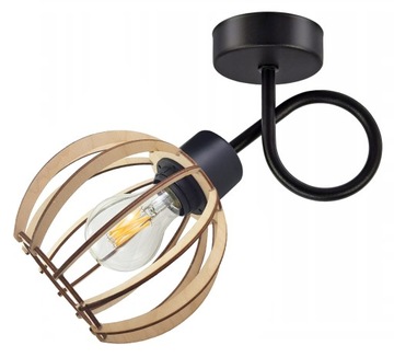 LAMPA KINKIET E27 ścienny stały loft PLAFON Drewno