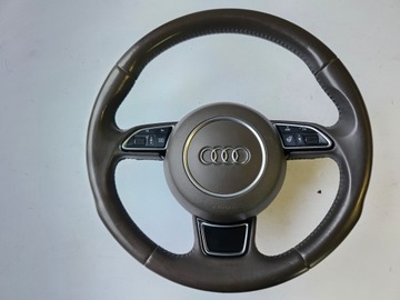 VOLANT TROJRAMENNÝ VYHŘÍVANÁ ULOŽENÍ AUDI A6 C7 A7 4G HNĚDÝ HNĚDÁ