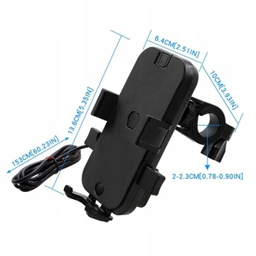 ДЕРЖАТЕЛЬ ДЛЯ МОТОЦИКЛА ЗАРЯДНОЕ УСТРОЙСТВО ДЛЯ ТЕЛЕФОНА 2xUSB ВКЛ./ВЫКЛ.