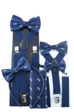 Темно-синие 2 галстука-бабочки для папы и сына Мужские и детские