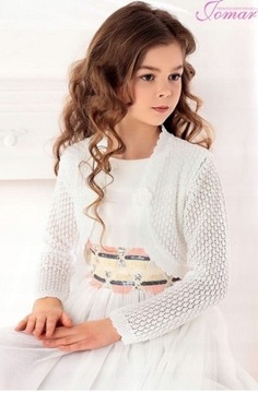 80 Ажурное крестильное болеро, белый Jomar
