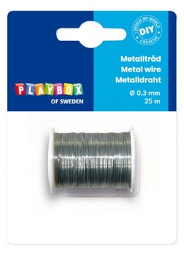 DIY Drut metalowy SREBRNY dekoracjaozdoba25mØ0,3mm