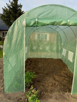 Tunel Ogrodowy Foliowy Szklarnia 4x10x2 40m2 Podwójne Drzwi UV-4 GRATIS