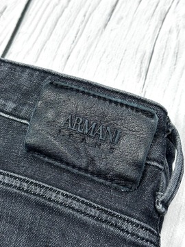 ARMANI JEANS J06 Jeansy Męskie Spodnie Slim Fit z Dziurami Logowane W36 L34