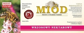 Paczka etykiet na miód wrzosowy 154x60 (100szt)