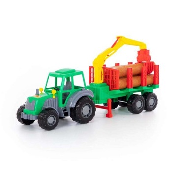 Traktor z naczepą do przewozu drewna 2kolory
