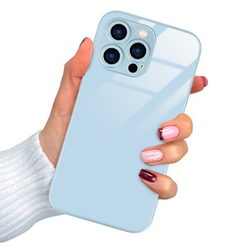 Etui Premium Obudowa Case Glass Szklane Niebieskie Blue Do IPHONE 13 PRO