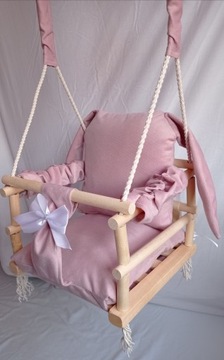 КАЧЕЛИ 3в1 ДЕТИ кролик РОЗОВЫЙ дом сад комната бархатное сиденье подарок