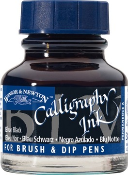 TUSZ DO KALIGRAFII 30ML BLUE BLACK W&N