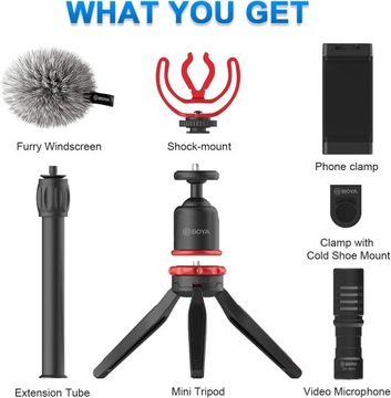 Boya BY-VG330 - uniwersalny zestaw video do smartfona, TRS / TRRS 3.5mm