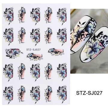 NAKLEJKI na paznokcie SAMOPRZYLEPNE do paznokci wzory geometryczne kwiaty