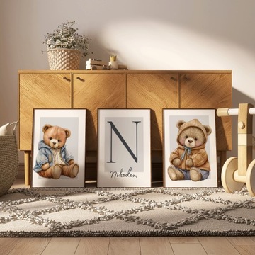 КАРТИНКИ ДЛЯ ДЕТСКОЙ КОМНАТЫ ПОСКАТЫ ДЛЯ МАЛЬЧИКА НАБОР ТЕДДИ ПОСТЕРОВ 3Х