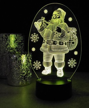 РОЖДЕСТВЕНСКОЕ УКРАШЕНИЕ САНТА 3D LED RGB ЦВЕТА ПУЛЬТ ДУ