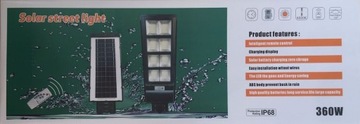 ПАРКОВЫЙ УЛИЧНЫЙ ФОНАРЬ LED-СОЛНЕЧНЫЙ LED 360ВТ+ДИСТАНЦИОННЫЙ [ART