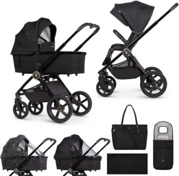 Venicci Upline 2 – багатофункціональний візок 2 в 1 | ALL BLACK