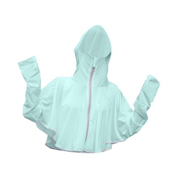 Woman Hoodie Full Zip Cooling Shirts Summer Green
