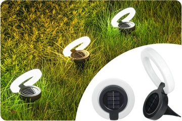 СОЛНЕЧНЫЙ СВЕТОДИОДНЫЙ САДОВЫЙ СВЕТИЛЬНИК RING 360 С ДАТЧИКОМ СУМЕРКИ