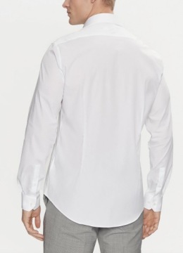 РУБАШКА ИЗ ЛАЙКРЫ СТРЕТЧ CALVIN KLEIN, БЕЛАЯ, L