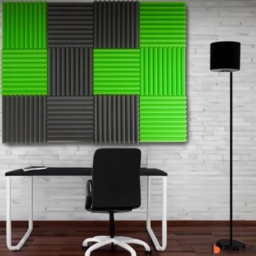 Акустическая ПАНЕЛЬ Демпфирующий поглотитель WALL WEDGE акустическая зеленая комната