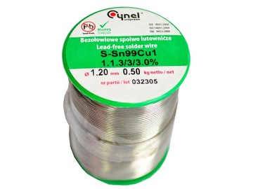 Cyna z topnikiem 1,20mm 500g 0,5kg Pb Free