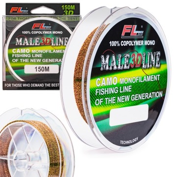 ŻYŁKA MALE 3D FL Tonąca 0,30 mm 150 m Camo