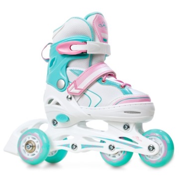 Роликовые коньки 3в1 Регулируемое колесо RAVEN Lia Mint 27-30 со светодиодной подсветкой