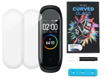 2X SZKŁO 5D UV LED FULL DO XIAOMI MI BAND 4