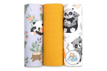 Pieluszki Muślinowe Pieluchy kolorowe 3-PACK PREMIUM - EGA KIDS