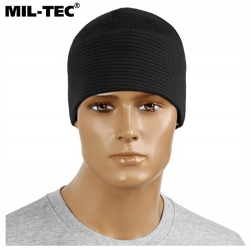 Czapka termoaktywna sportowa Mil-Tec Army Beanie Soft oddychająca czarna