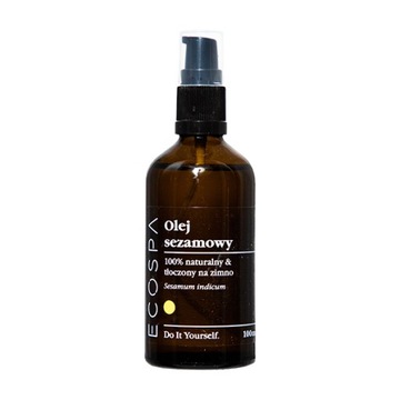 NATURALNY OLEJ SEZAMOWY ZIMNOTŁOCZONY NA TWARZ WŁOSY CIAŁO 100 ML ECOSPA