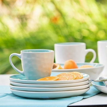 Керамическая чашка 240 мл с блюдцем OPAL BLUE VILLA ITALIA