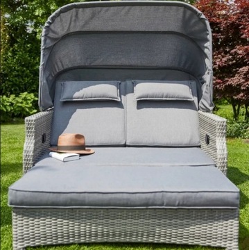 SOFA WYSPA OGRODOWA LOBOS II LEŻANKA 2os. ROZKŁADANA Z PODUSZKAMI MARKIZĄ !