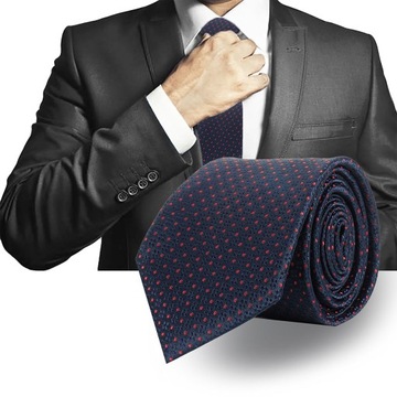 Elegancki krawat męski klasyczny granatowy