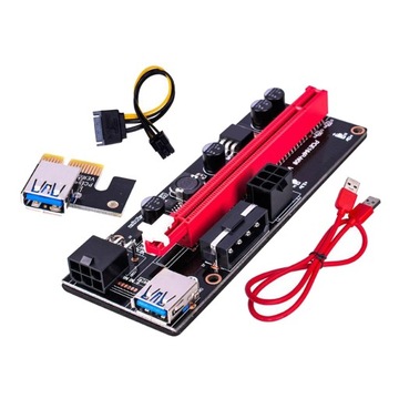 Przedłużacz graficzny PCI E 1x do 16x Czerwony kabel USB