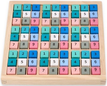 DREWNIANE SUDOKU GRA LOGICZNA MATEMATYCZNA ŁAMIGŁÓWKA EDUKACYJNA ADAM TOYS