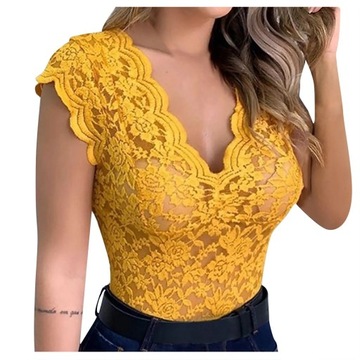 Women Sexy V Neck Lace Vest Top Sleeveless Solid W