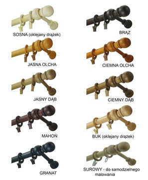 Карниз деревянный, диаметр 28, 2,5 м, одинарный, 250 см.