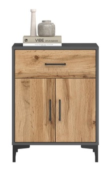 КОМОД 1 ЯЩИК 2 ДВЕРИ АНТРАЦИТ ГРАФИТ ДУБ WOTAN COMO 2D1SZ