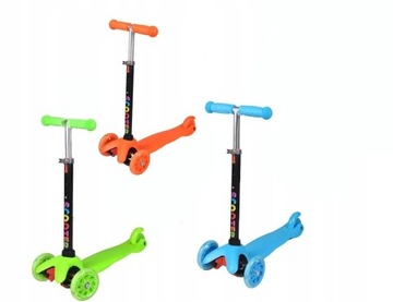 ТРЕХКОЛЕСНЫЙ ДЕТСКИЙ САМОКАТ TOBBI-TOYS БАЛАНСОВЫЕ КОЛЕСА LED ЗЕЛЕНЫЙ