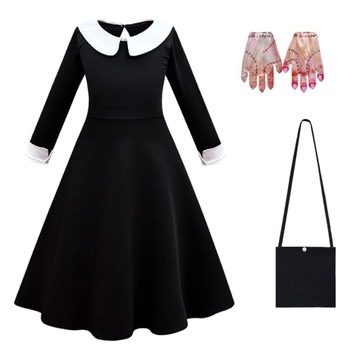 детское платье для косплея Adams Family B53-130 с длинными лацканами