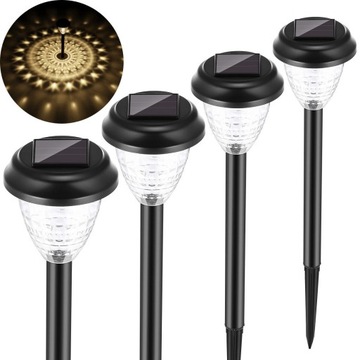 LAMPA SOLARNA POCHODNIA LAMPKI SOLARNE DO OGRODU OGRODOWE LED 4 SZTUK