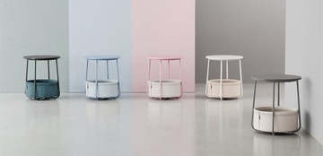 Небольшой столик с корзиной для хранения вещей